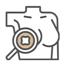 乳房檢查與微創手術示意圖